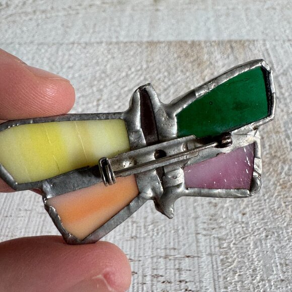 Small Stained Glass Butterfly Brooch - Picture 6 of 10